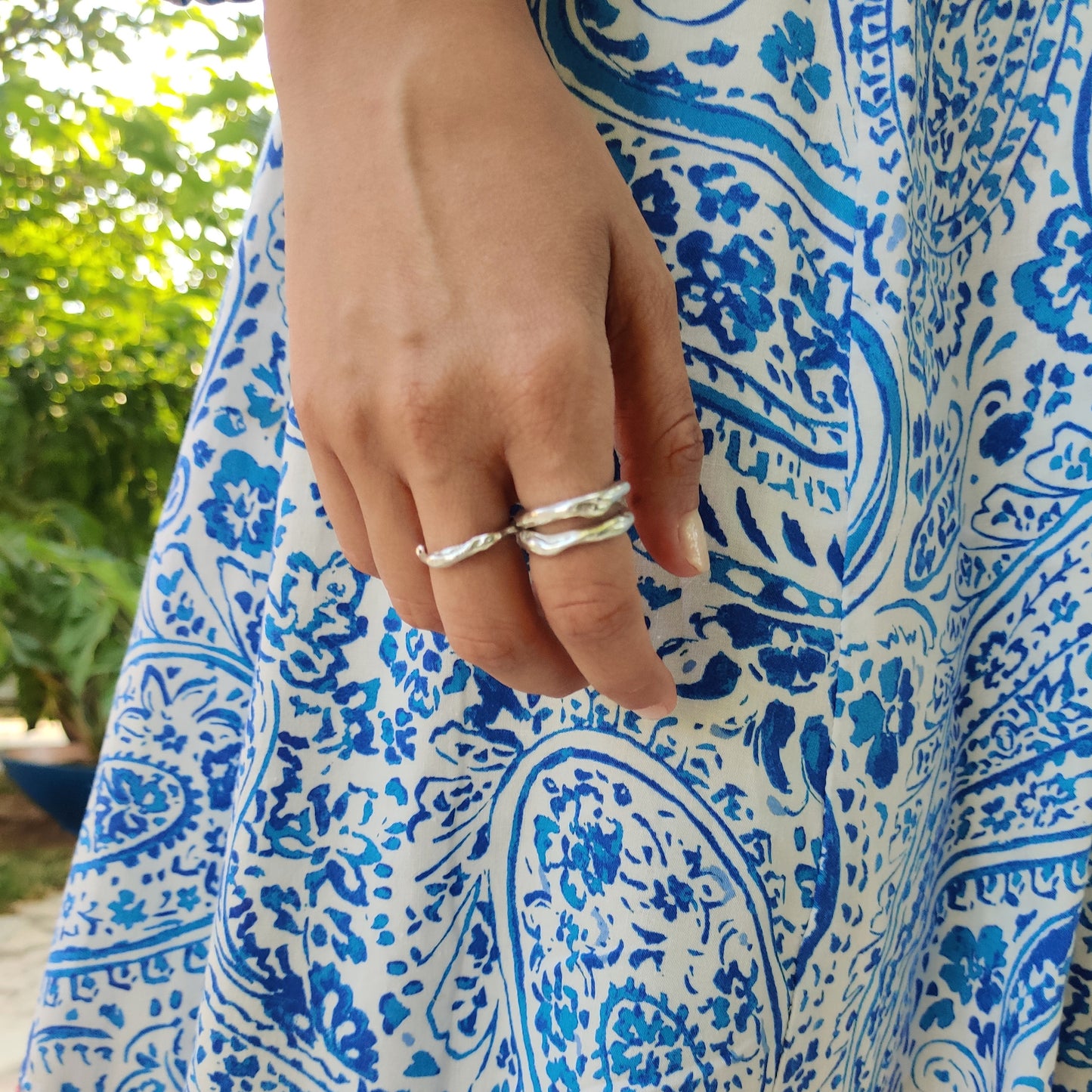 / WAVES rings / Set of 3