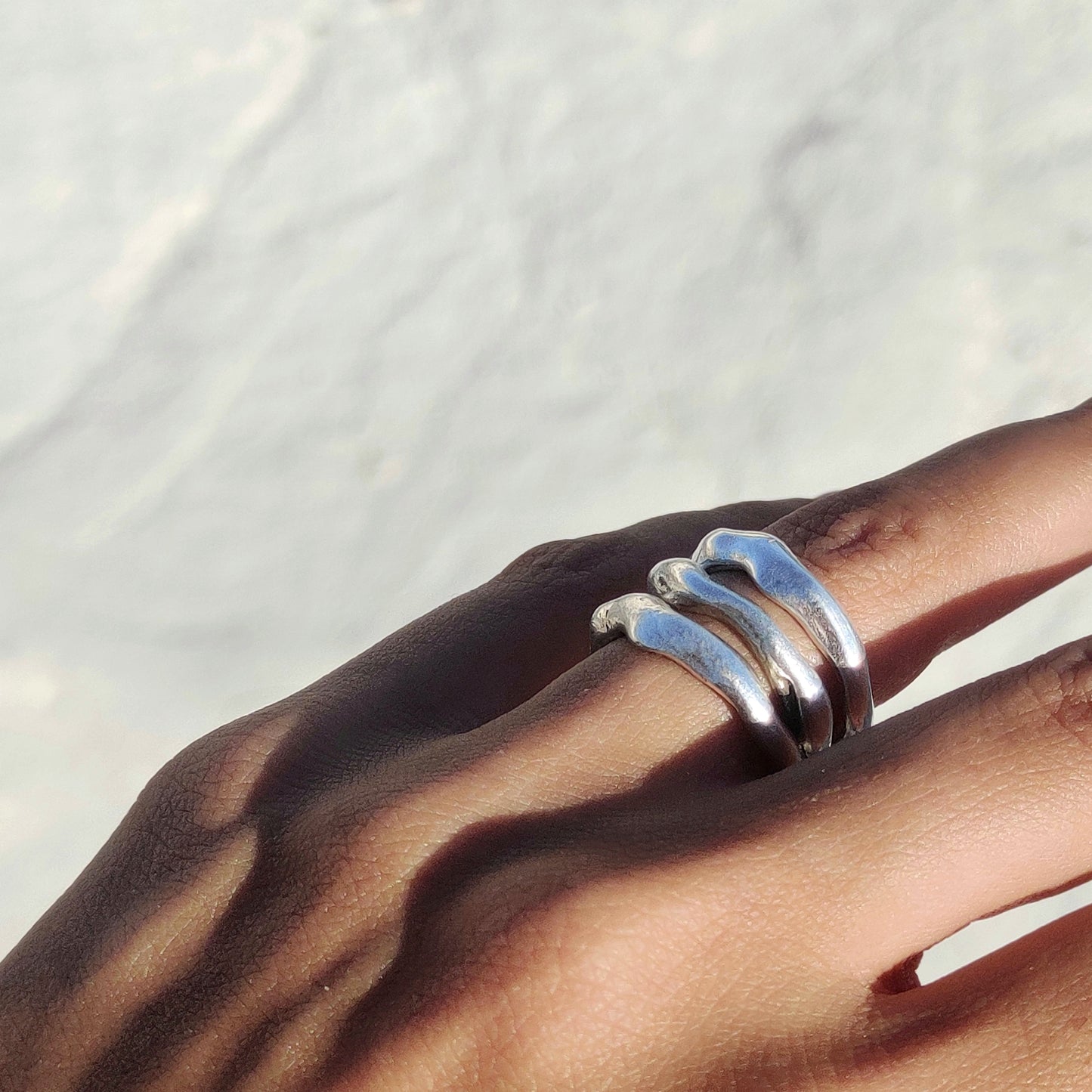 / WAVES rings / Set of 3